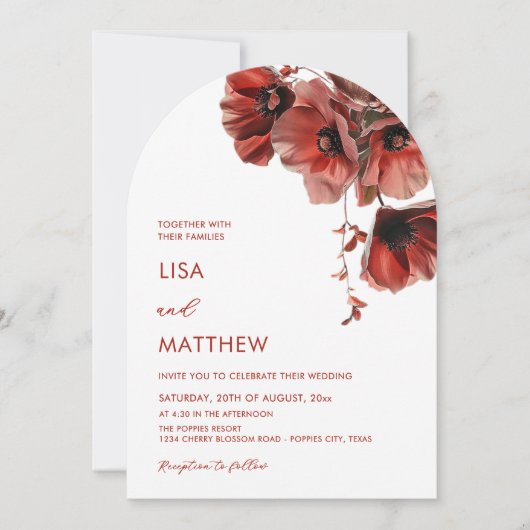 Rode Bloemen Wit Kaart (Voorkant)