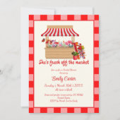 Rode Bloemen Ze is vers van de markt Vrijgezellenf Kaart (Voorkant)