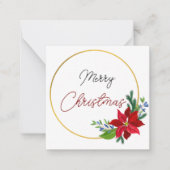 Rode bloemen zijn luxe kerstkaarten notitiekaartje (Voorkant)