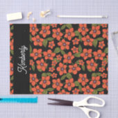 Rode bloemenaquarel naam tissuepapier (Craft)