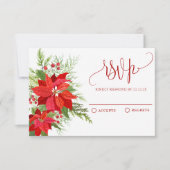 Rode bloemenbes RSVP kaartje (Voorkant)