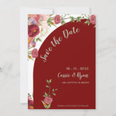  Rode Bloemenboog Trouwen Save the Date (Voorkant)