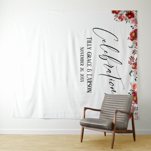 Rode Bloemencélébratie! Foto-achtergrond Wandkleed (In Situ (horizontaal))