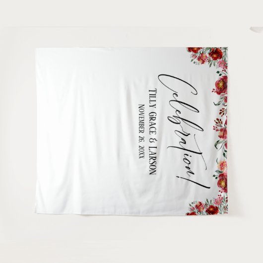 Rode Bloemencélébratie! Foto-achtergrond Wandkleed (Voorkant (horizontaal))