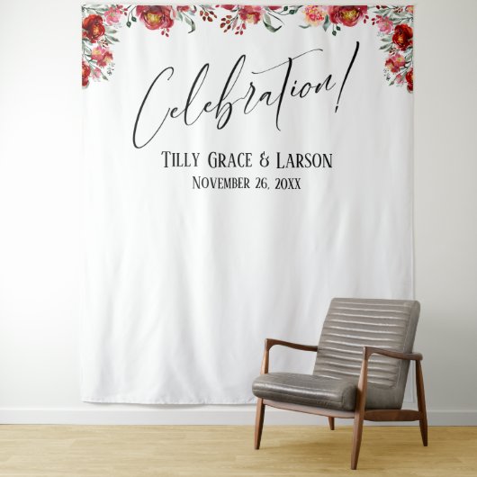 Rode Bloemencélébratie! Foto-achtergrond Wandkleed (In situ)