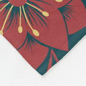 Rode bloemendamask naadloos patroon fleece deken (Hoek)