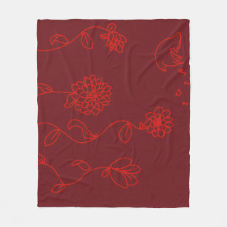 Rode bloemendeken fleece deken