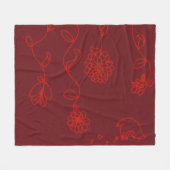 Rode bloemendeken fleece deken (Voorkant (Horizontaal))