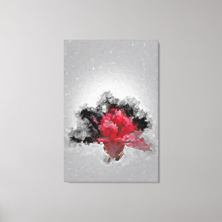 rode-bloemenexplosie canvas afdruk