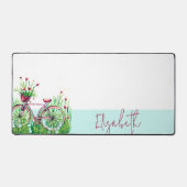 Rode bloemenfiets gepersonaliseerd bureaumat (Voorkant)