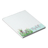 Rode bloemenfiets gepersonaliseerd notitieblok (Schuin)