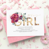 Rode Bloemengoud Glitter Baby Shower in Bourgondië Kaart