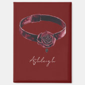 Rode bloemenhalsketting kraag magneet (Voorkant)