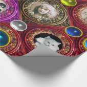 RODE BLOEMENKERSTKRANSEN, FOTO FRAME MET BLAUWE ED CADEAUPAPIER (Hoek)