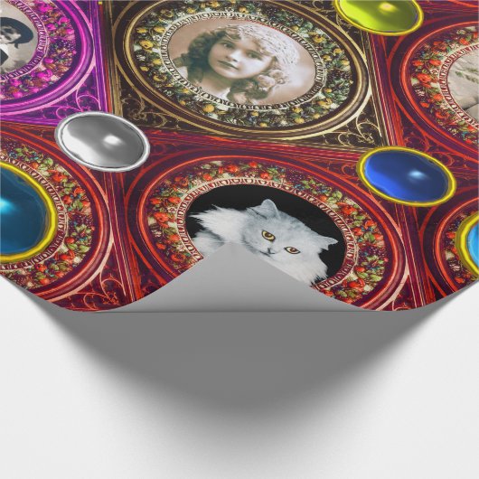 RODE BLOEMENKERSTKRANSEN, FOTO FRAME MET BLAUWE ED CADEAUPAPIER (Hoek)