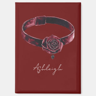 Rode bloemenkraag magneet