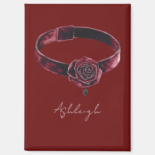 Rode bloemenkraag magneet (Voorkant)