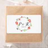 Rode Bloemenkrans Bruiloft Water Flesetiketten Etiket (Insitu)