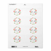 Rode Bloemenkrans Bruiloft Water Flesetiketten Etiket (Full Sheet)