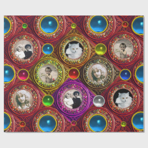 RODE BLOEMENKRANSEN VOOR KERST, FOTOLIJSTJE MET BL CADEAUPAPIER