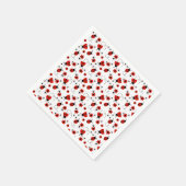 Rode bloemenlieveheersbeestjes servet (Hoek)