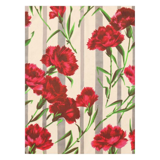 rode bloemenprint tafelkleed (Voorkant)