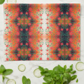 Rode bloemenprint theedoek (Gevouwen)