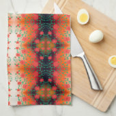 Rode bloemenprint theedoek (Quarter Fold)