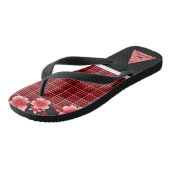 Rode bloemenslippers teenslippers (Schuin)