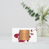 Rode bloementak glam koper chique weddingplanner visitekaartje (Staand voorkant)