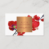 Rode bloementak glam koper chique weddingplanner visitekaartje (Voorkant)