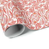 Rode bloementoile cadeaupapier (Rol Hoek)