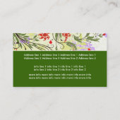  rode bloemetjes olijfgroen paarse grunge visitekaartje (Achterkant)