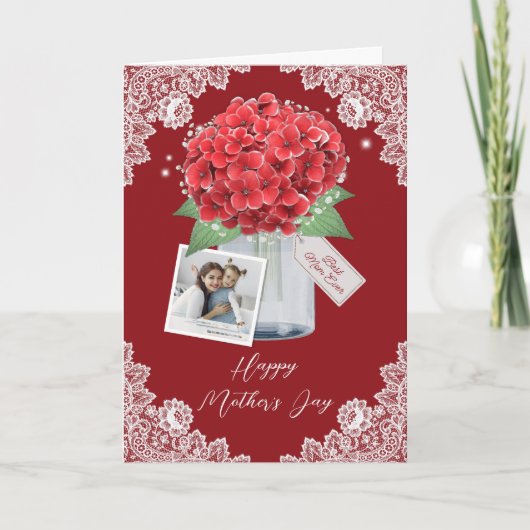  rode bloemfoto Happy Moederdag Kaart (Voorkant)
