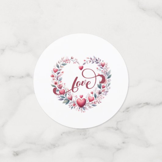 Rode bloemhartjes Bruidsboeket Confetti (Kleine voorkant)