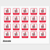 Rode bloemige bedankt zakelijke verpakkingssticker vierkante sticker (Vel)
