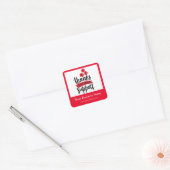 Rode bloemige bedankt zakelijke verpakkingssticker vierkante sticker (Envelop)
