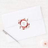 Rode Bloemige Dank Je Vierkante Sticker (Envelop)