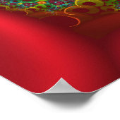 Rode Bloemige Fractal Poster (Hoek)