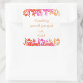 Rode bloemige gepersonaliseerde cadeausticker vierkante sticker (Tas)