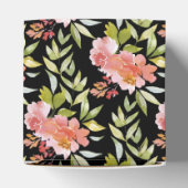 Rode bloemige groene bruidsdouche bedankdoosjes (Bovenkant)