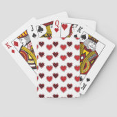 Rode Bloemige Harten Pokerkaarten (Achterkant)
