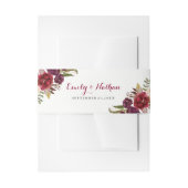 Rode Bloemige Herfst Bruiloft Buikband Uitnodigingen Wikkel (Voorkant Voorbeeld)