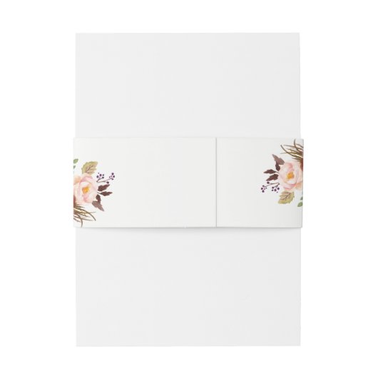 Rode Bloemige Herfst Bruiloft Buikband Uitnodigingen Wikkel (Achterkant Voorbeeld)