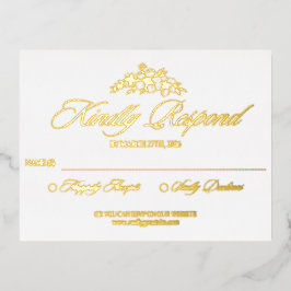 Rode Bloemige Huwelijks RSVP Kaart – Elegante Scri