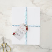 Rode bloemige kerst bruiloft cadeautag cadeaulabel (Met Touw)