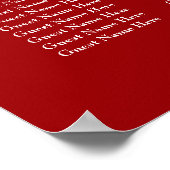 Rode bloemige moderne Chinese trouwzitjes Poster (Hoek)