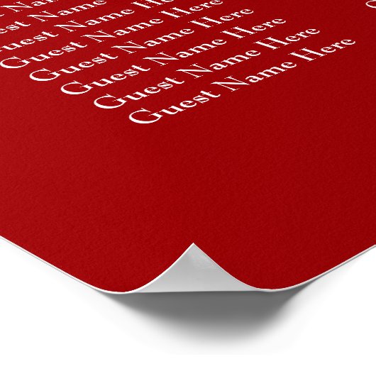 Rode bloemige moderne Chinese trouwzitjes Poster (Hoek)