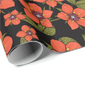 Rode bloemige waterverf cadeaupapier (Rol Hoek)