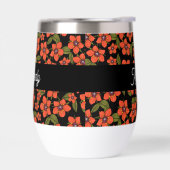 Rode Bloemige Waterverf Monogram Naam (Links)